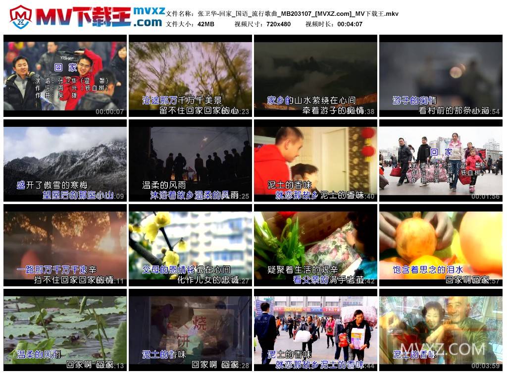 张卫华-回家_国语_流行歌曲_MB203107